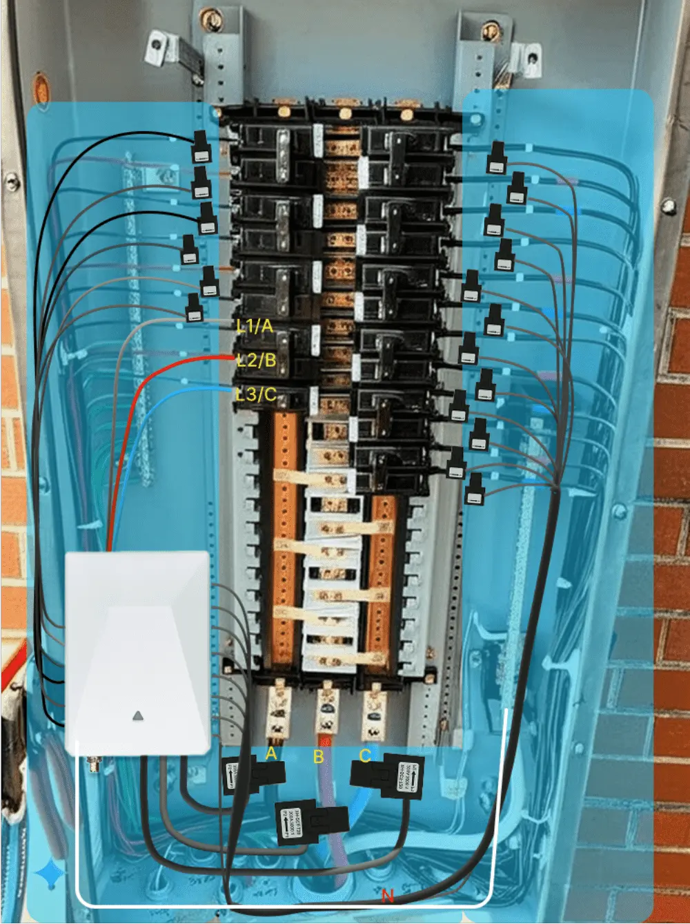 Detailed Breakdown of a 120/208V Three-Phase Electrical Panel 3 WattPanel3X installed in EP -